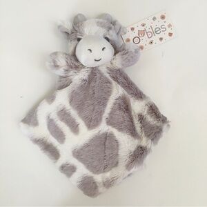 NEW Oobles Lovey Plush Gray White Security Blanket Soft Baby Toy Animal